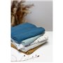 Lot de 3 langes Bambou - DOMIVA - 1 Imprimé + 2 Uni - Bleu indigo - 60x60 cm