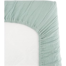 Drap housse lange - DOMIVA - 70x140 cm - Celadon - Gaze de coton