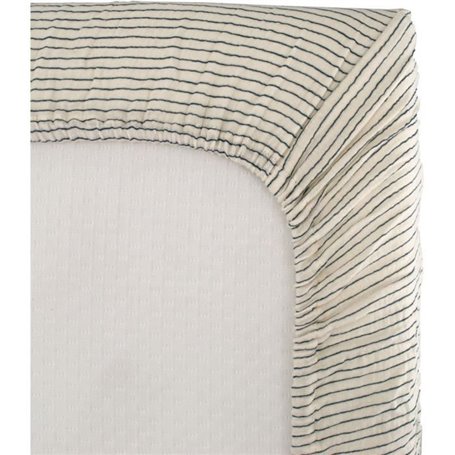 Drap housse lange - DOMIVA - 60x120 cm - Rayures - Gaze de coton