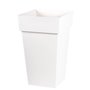 EDA Pot de fleur haut carré Toscane - 39 x 39 x H 65 cm - 62 L - Blanc