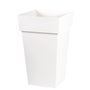 EDA Pot de fleur haut carré Toscane - 39 x 39 x H 65 cm - 62 L - Blanc