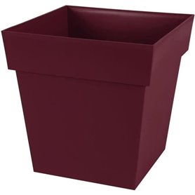 EDA Pot de Fleur Carré TOSCANE 39 cm - Volume 38 L - 39 x 39 x H.39 cm - Rouge bourgogne