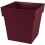 EDA Pot de Fleur Carré TOSCANE 39 cm - Volume 38 L - 39 x 39 x H.39 cm - Rouge bourgogne