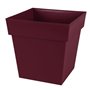 EDA Pot de Fleur Carré TOSCANE 39 cm - Volume 38 L - 39 x 39 x H.39 cm - Rouge bourgogne