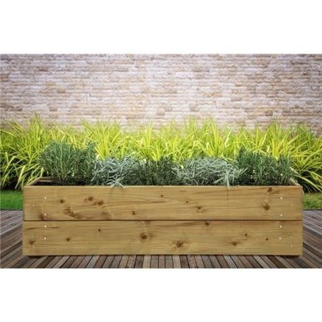 Jardinieres a fleurs EKJU - 75x18xh20 cm - Traitées en autoclave brun