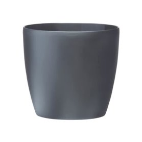 ELHO Brussels Pot de fleurs rond Roues 40 - Noir - Ø 39 x H 37 cm - intérieur - 100% recyclé