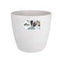 ELHO Brussels Pot de fleurs rond Roues 47 - Blanc - Ø 47 x H 44 cm - intérieur - 100% recyclé