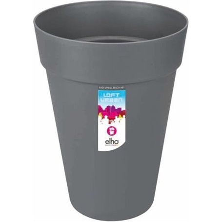 Pot de fleur Elho Plastique Rond Loft Urban Gris anthracite Ø 34 x 45