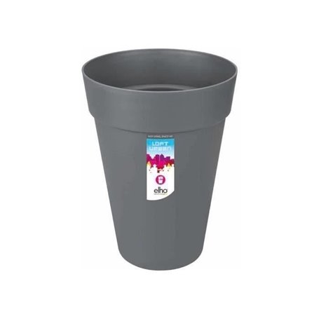 ELHO Loft Urban Pot de fleurs rond Haut 42 - Noir - Ø 42 x H 56 cm - extérieur - 100% recyclé