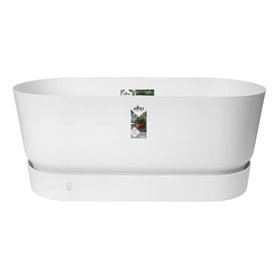 Jardiniere - ELHO - Greenville Terrase 80 Roues - Blanc - 78 x 35