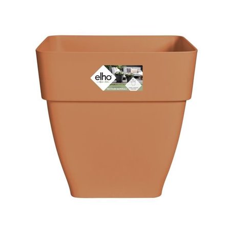 Elho Vibia Campana Bac a fleurs Carré 37 - Marron - Ø 36 x H 36 cm - extérieur - 100% recyclé