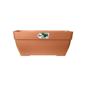 Elho Vibia Campana Bac a fleurs Terrasse 80 - Marron - L 77 x B 35 x H 33 cm - extérieur - 100% recyclé