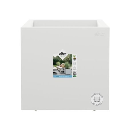 Elho Vivo Next Square 40 Bac a fleurs - Blanc - Ø 39 x H 38 cm - intérieurextérieur - 100% recyclé