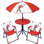 Mobilier de jardin - FUN HOUSE - Salon de jardin Jeux Olympiques Paris 2024 Table 46 x 46 cm 2 chaises pliantes parasol 125 x 10