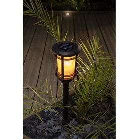 Lanterne solaire effet flamme naturelle - GALIX - 33 LED vacillantes - ABS thermoformé - 64/53 x 13