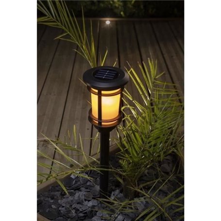 Lanterne solaire effet flamme naturelle - GALIX - 33 LED vacillantes - ABS thermoformé - 64/53 x 13