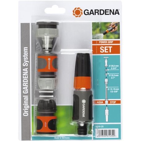 GARDENA Nécessaire de base Adapté tuyau Ø13mm et Ø15mm Compatibilité Original GARDENA System Kit complet Garantie 2ans