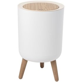 Poubelle sur pied de salle de bain push  - MALMO - KITCHEN MOVE - 7 L - Ouverture par pression - Bois design