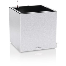 Pot de fleur LECHUZA Canto Stone Cube 40 - kit complet LED