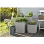 LECHUZA Jardiniere Canto Color Square 40 ALL-IN-ONE Gris 13720