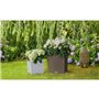 Pot de fleur LECHUZA Cube Cottage 50 - kit complet, gris clair