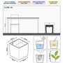 Pot de fleur - LEC - Cube Premium 40 - argent métallisé - résistant aux intempéries et aux UV