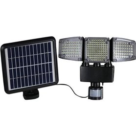 LUMI JARDIN Projecteur solaire Blackburn - 3 tetes - H 23 cm - Noir