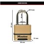 Cadenas Haute Sécurité - MASTER LOCK - M175EURDLF - Combinaison - Zinc - Anse L - Extérieur