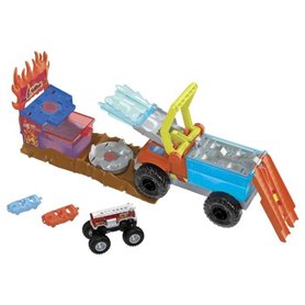 HOT WHEELS Coffret Monster Trucks Arena Smashers Color Shifters - Véhicule De Secours 5 alarm