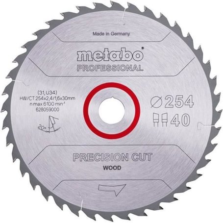 Lame de scie circulaire Pro - METABO - Precision Cut Wood HW/CT 254x30