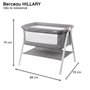 Berceau bébé NANIA HILLARY - Des la naissance - 9 Kg max - Matelas 3cm d'épaisseur inclus - Espace de rangement sous le 