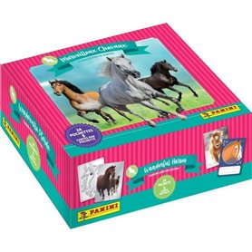 Boîte stickers - PANINI - Collection de cartes pour les fans de chevaux - Contient 24 pochettes de 8 cartes