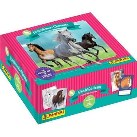 Boîte stickers - PANINI - Collection de cartes pour les fans de chevaux - Contient 24 pochettes de 8 cartes