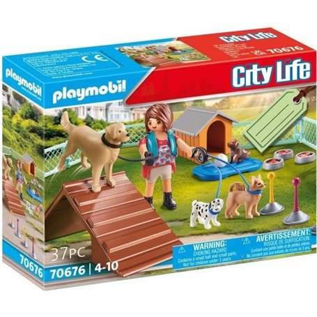 PLAYMOBIL 70676 City life Set Educatrice et chiens