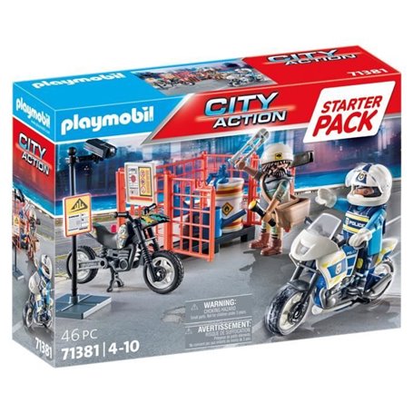 PLAYMOBIL Starter Pack Police - City Action - 71381 - Avec 2 personnages