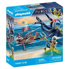 PLAYMOBIL - Pirate avec pieuvre géante - Pirates - Canon - 44 pieces - Des 4 ans