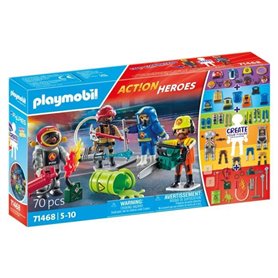 PLAYMOBIL 71468 My figures : métiers a risque - avec quatres personnages du domaine des pompiers - Les pompiers - Des 5 ans