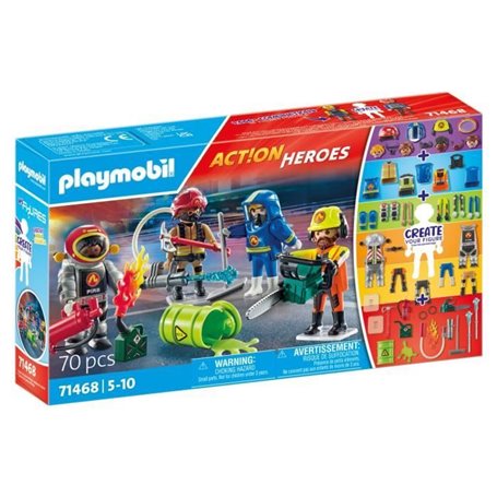 PLAYMOBIL 71468 My figures : métiers a risque - avec quatres personnages du domaine des pompiers - Les pompiers - Des 5 ans