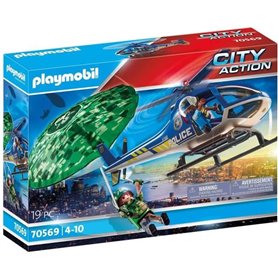 PLAYMOBIL - 70569 - City Action - Hélicoptere de police et parachutiste