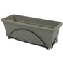 PLASTIKEN Jardiniere 50x20 Cm + Plateau + Support balcon Collection TERRA - Taupe