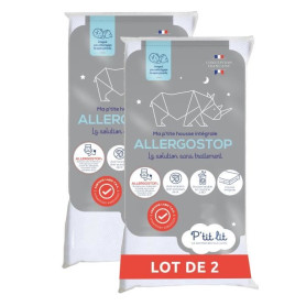 Lot de 2 Proteges Matelas Bébé Allergostop - 70x140 cm - Contre les Punaises de Lits et les Acariens - Housse complete Imperméab