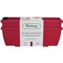 Bac a fleurs RIVIERA EVA - Lot 2 jardinieres - Plastique - 57 cm - Rouge