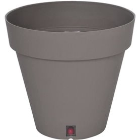 Bac a fleurs rond RIVIERA LOFT - Plastique - Diametre 30 cm - Taupe