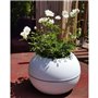 Bac a fleurs rond RIVIERA GRANIT BOULE - Plastique - Diametre 40 cm - Blanc