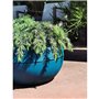 Bac a fleurs rond RIVIERA GRANIT BOULE - Plastique - Diametre 40 cm - Bleu