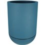 Bac a fleurs rond RIVIERA GRANIT TULIPE - Plastique - Diametre 40 cm - Bleu