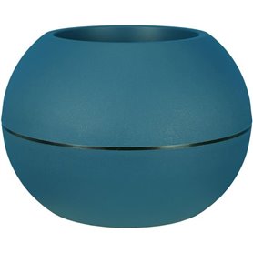 Bac a fleurs rond RIVIERA GRANIT BOULE - Plastique - Diametre 50 cm - Bleu