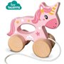 Licorne en bois 2 en 1 - A pousser et a tirer - SES CREATIVE - Licorne rose a pousser ou a tirer.