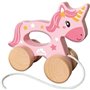 Licorne en bois 2 en 1 - A pousser et a tirer - SES CREATIVE - Licorne rose a pousser ou a tirer.