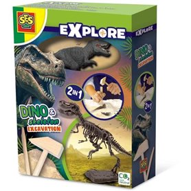 Fouille de dinosaures et de squelettes 2 en 1 - T-rex - SES CREATIVE